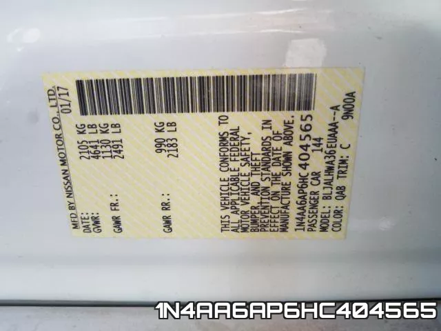 1N4AA6AP6HC404565 фото 2