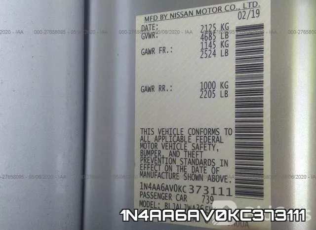 1N4AA6AV0KC373111 фото 10