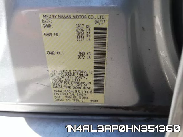 1N4AL3AP0HN351360 фото 2