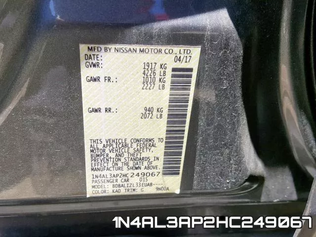 1N4AL3AP2HC249067 фото 2