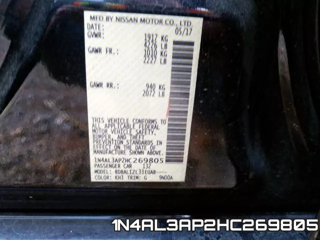 1N4AL3AP2HC269805 фото 2