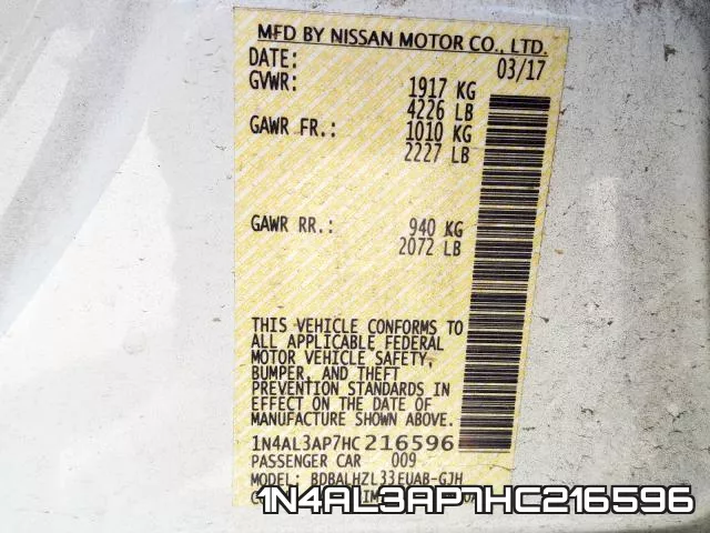 1N4AL3AP7HC216596 фото 2