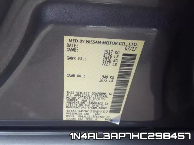 1N4AL3AP7HC298457 фото 2