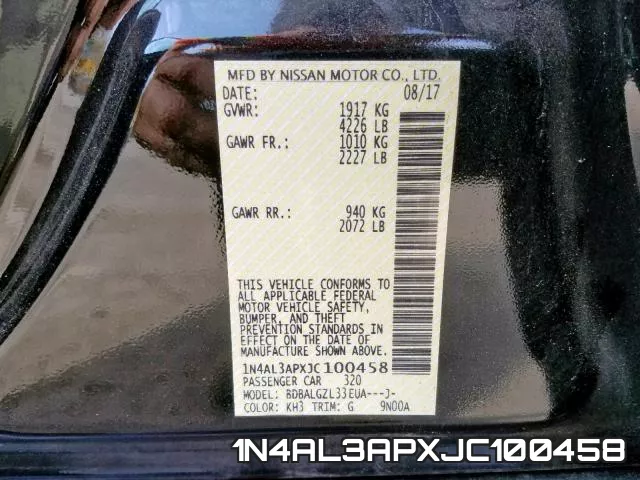 1N4AL3APXJC100458 фото 2