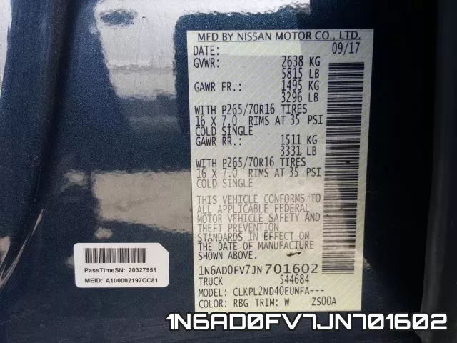 1N6AD0FV7JN701602 фото 2