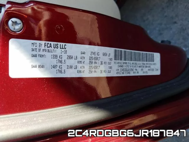 2C4RDGBG6JR187847 фото 2