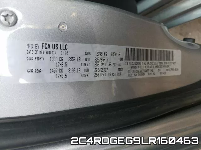 2C4RDGEG9LR160463 фото 2