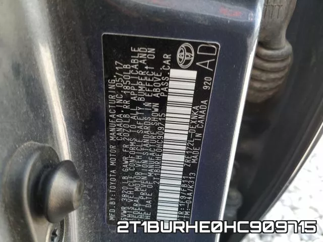 2T1BURHE0HC909715 фото 2