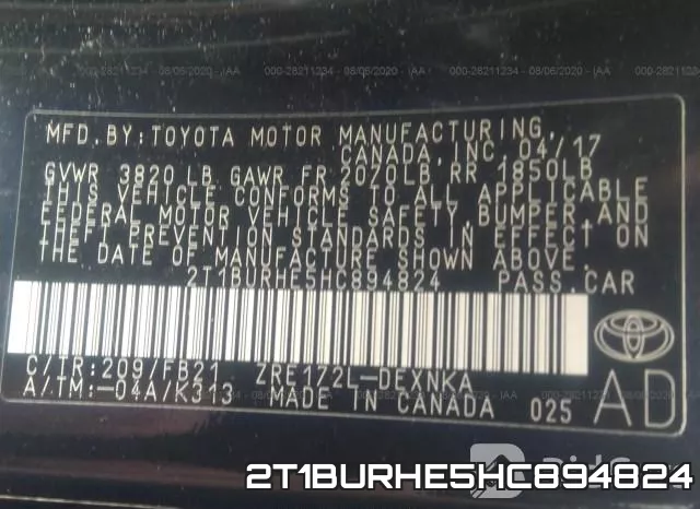 2T1BURHE5HC894824 фото 10