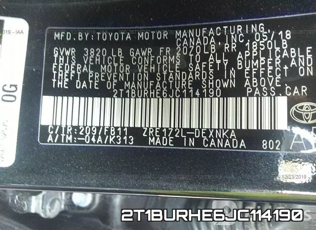 2T1BURHE6JC114190 фото 10