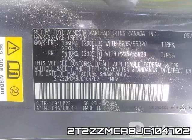 2T2ZZMCA8JC104702 фото 9