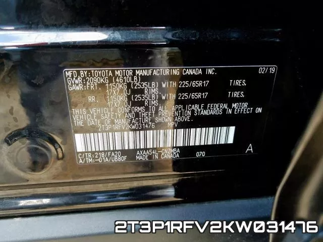 2T3P1RFV2KW031476 фото 2
