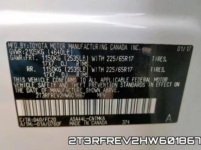2T3RFREV2HW601867 фото 2