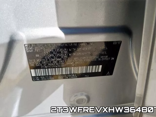 2T3WFREVXHW364807 фото 2