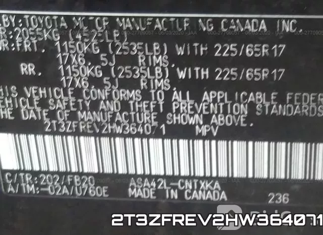 2T3ZFREV2HW364071 фото 10