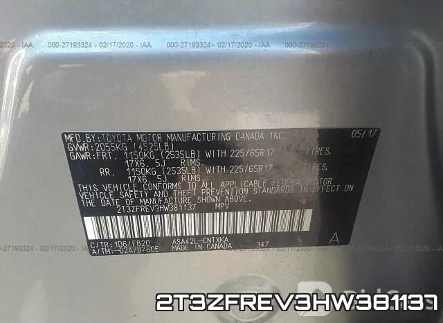 2T3ZFREV3HW381137 фото 10