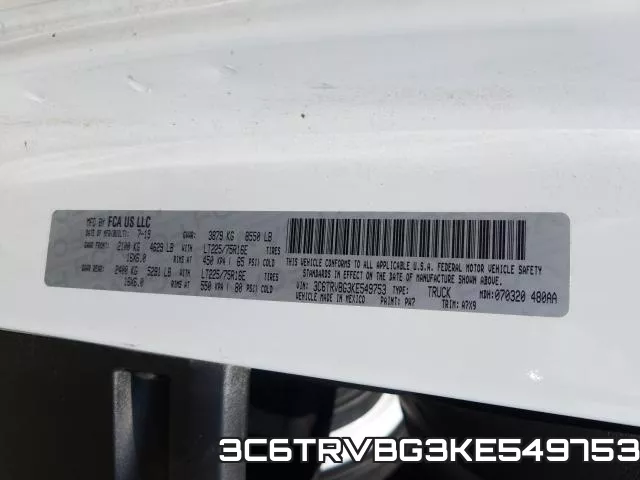 3C6TRVBG3KE549753 фото 2