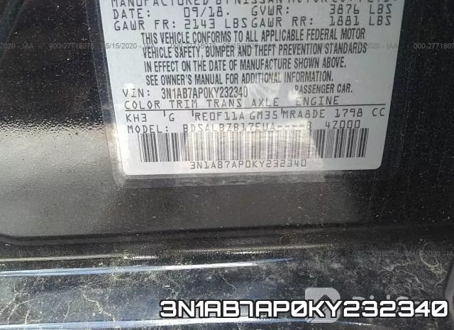 3N1AB7AP0KY232340 фото 9