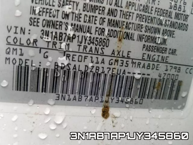 3N1AB7AP1JY345860 фото 2