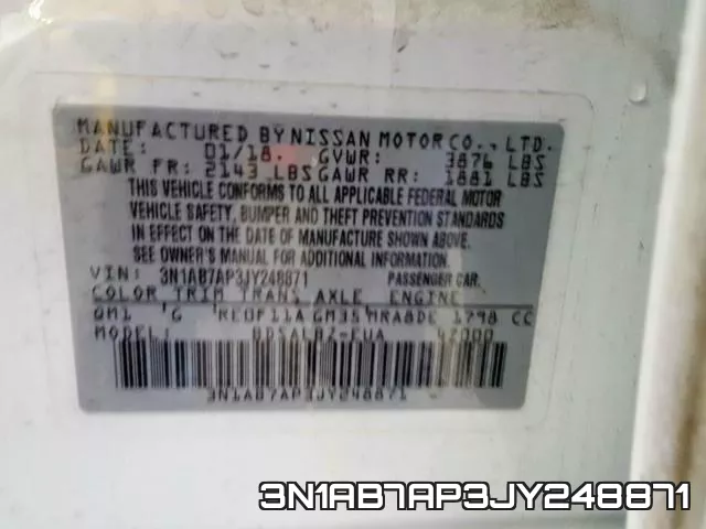 3N1AB7AP3JY248871 фото 2
