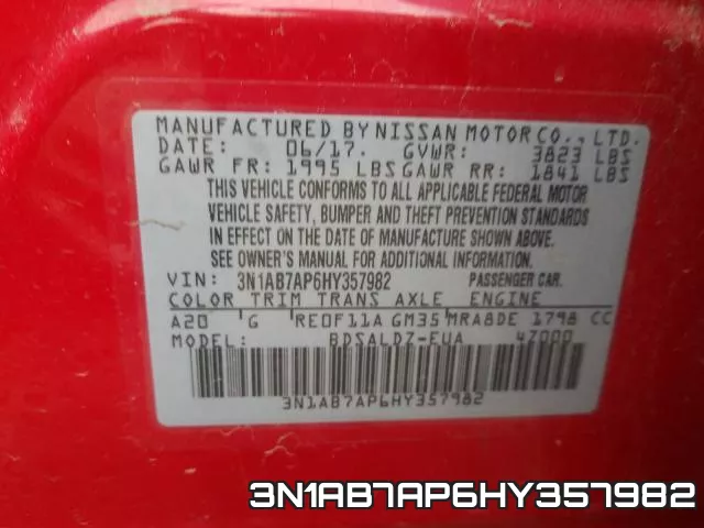 3N1AB7AP6HY357982 фото 2