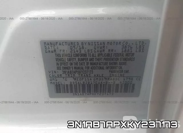 3N1AB7APXKY237173 фото 10