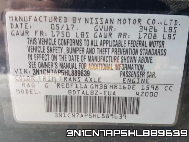 3N1CN7AP5HL889639 фото 2