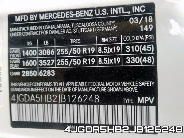 4JGDA5HB2JB126248 фото 2