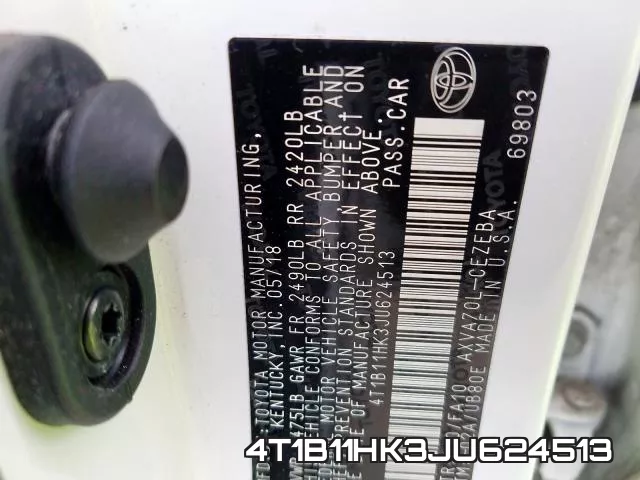 4T1B11HK3JU624513 фото 2