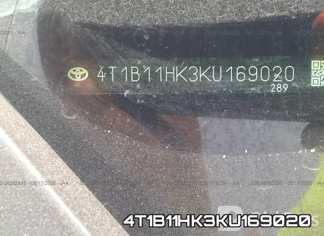4T1B11HK3KU169020 фото 10