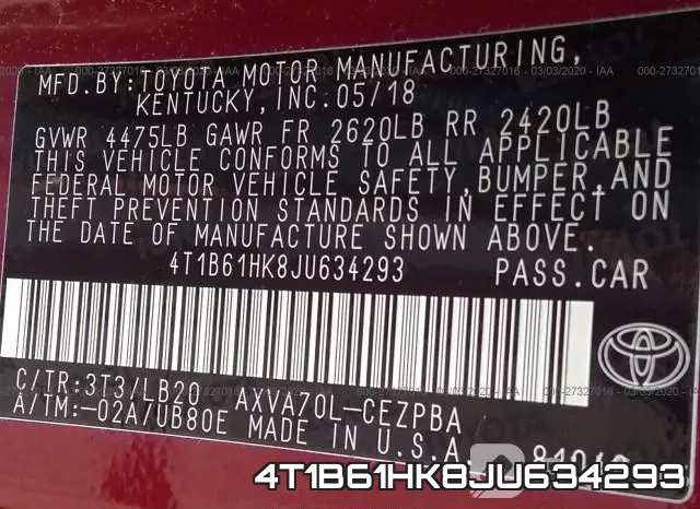 4T1B61HK8JU634293 фото 10