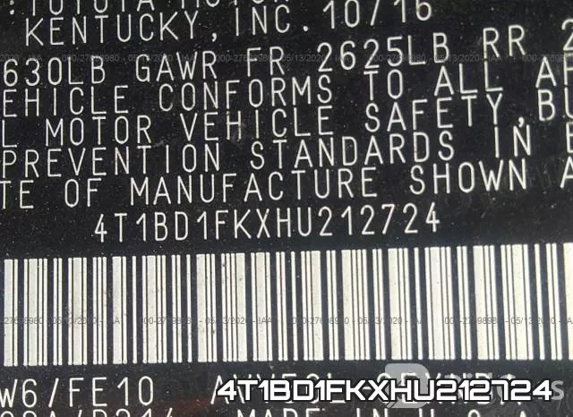 4T1BD1FKXHU212724 фото 10