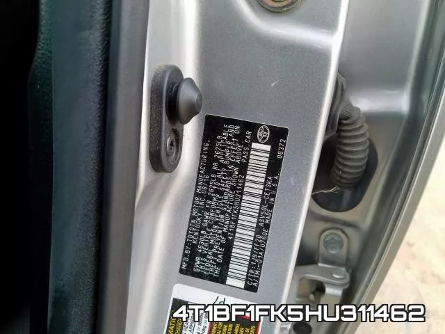 4T1BF1FK5HU311462 фото 2