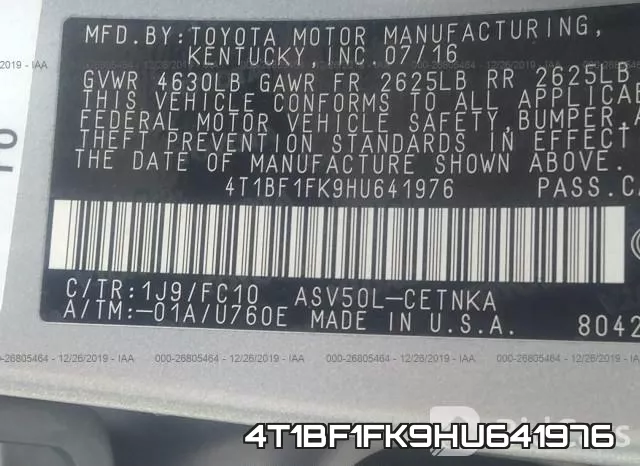 4T1BF1FK9HU641976 фото 10