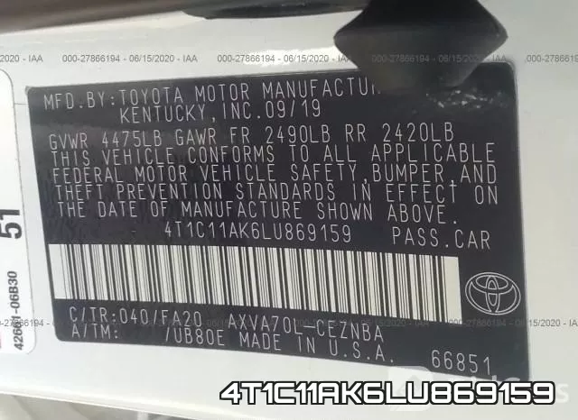4T1C11AK6LU869159 фото 10