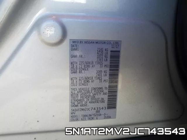 5N1AT2MV2JC743543 фото 2