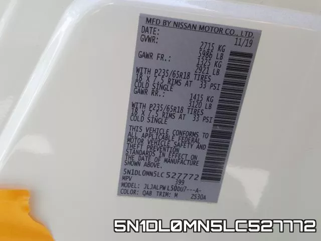 5N1DL0MN5LC527772 фото 2