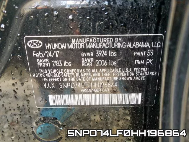5NPD74LF0HH196864 фото 2