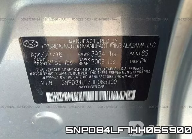 5NPD84LF7HH065900 фото 10