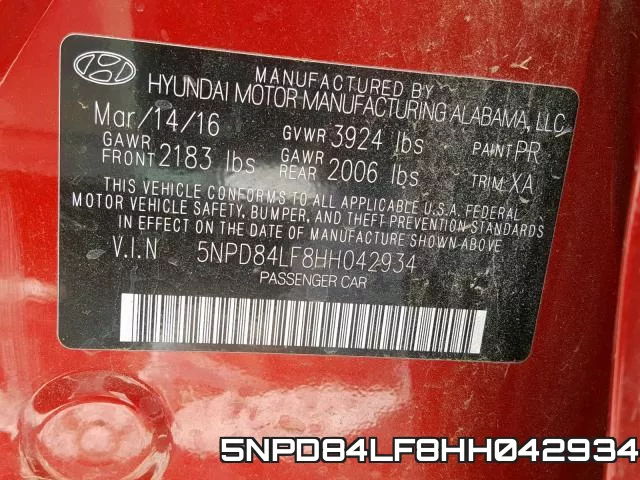 5NPD84LF8HH042934 фото 2