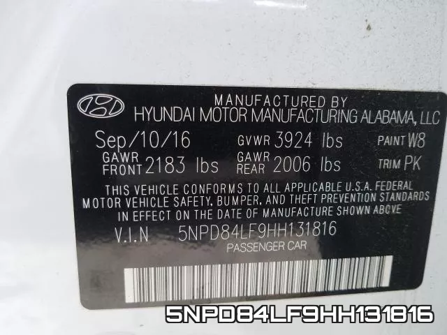 5NPD84LF9HH131816 фото 2