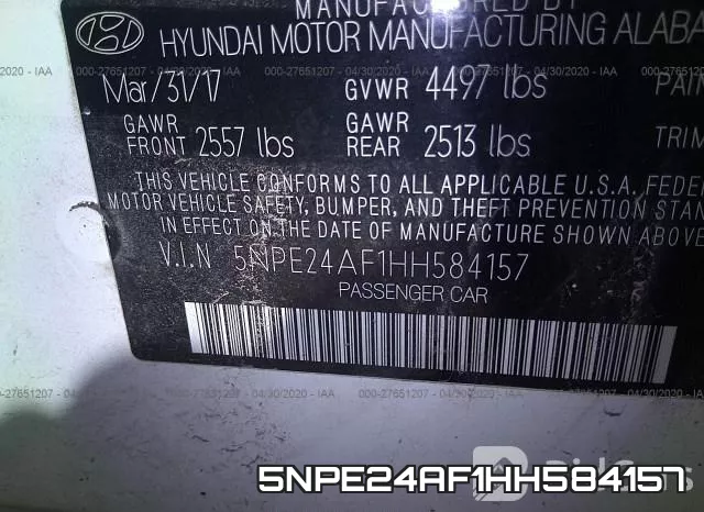 5NPE24AF1HH584157 фото 10