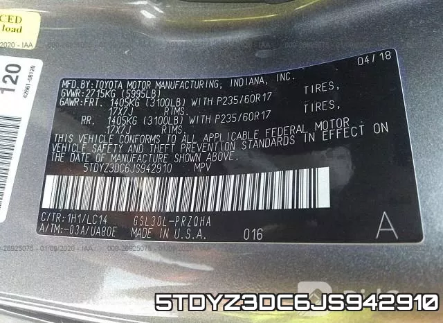 5TDYZ3DC6JS942910 фото 10