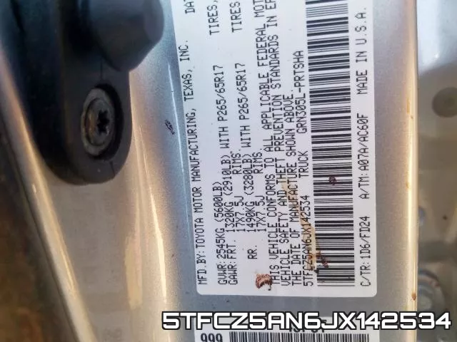 5TFCZ5AN6JX142534 фото 2