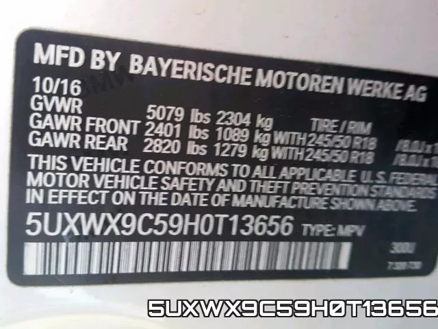 5UXWX9C59H0T13656 фото 2