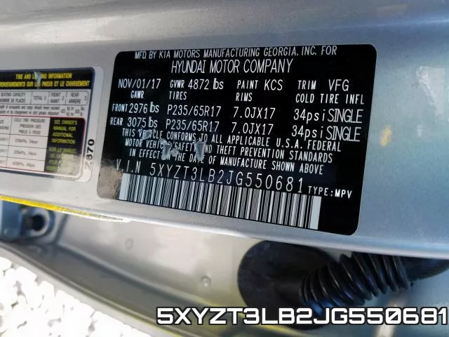 5XYZT3LB2JG550681 фото 2