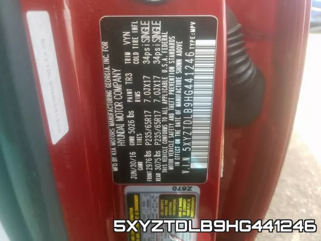 5XYZTDLB9HG441246 фото 2