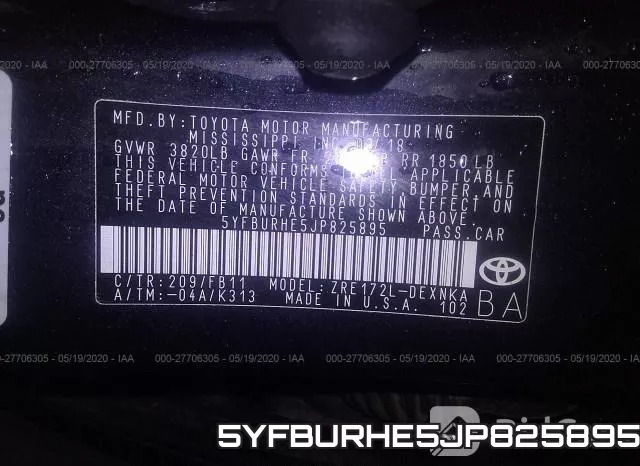 5YFBURHE5JP825895 фото 10