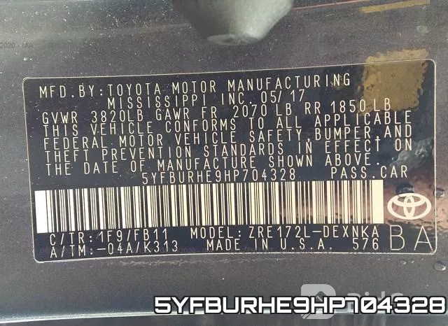 5YFBURHE9HP704328 фото 10