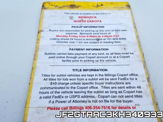 JF2GTAAC3KH340933 фото 10